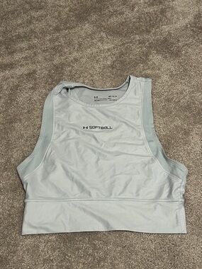 Under Armour Light Gray Softball Crop Tank